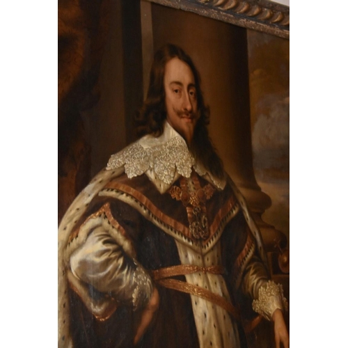 1718 - (HP) After Sir Anthony Van Dyke, probably 18th century, full length portrait of Charles I, oil on ca... 