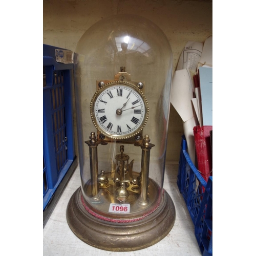 1096 - A brass anniversary clock. 