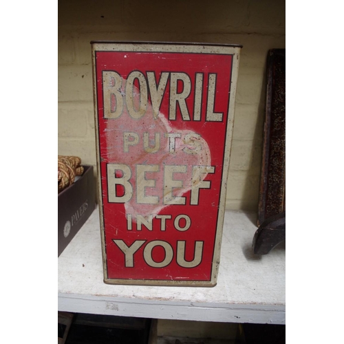 1101 - An early 20th century vintage Bovril advertising display tin, 32cm high.