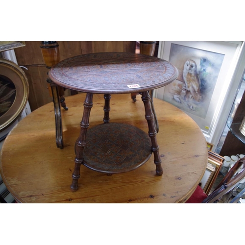 1125 - A Victorian carved oak gypsy type table, by William Gerrard, stamped, 44.5cm diameter.  William Gerr... 