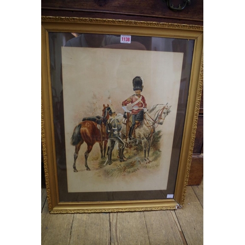 1138 - C Hoult, calvary officers, signed and dated 1895, watercolour and gouache, 50 x 37.5cm.... 