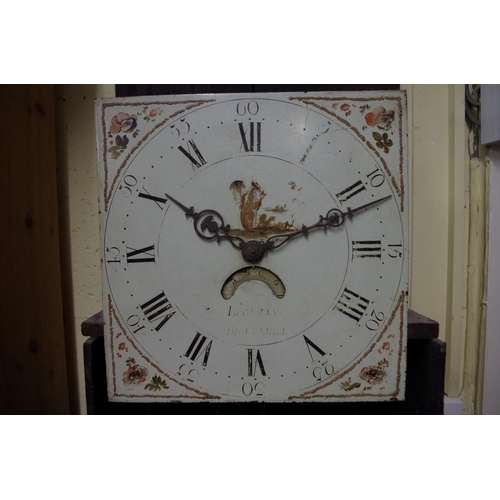 1182 - A George III oak and mahogany crossbanded 30 hour longcase clock, the 12.5in square painted dia... 
