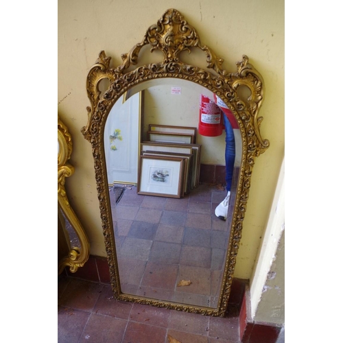 1383 - Three reproduction gilt framed wall mirrors, largest 98 x 63cm.