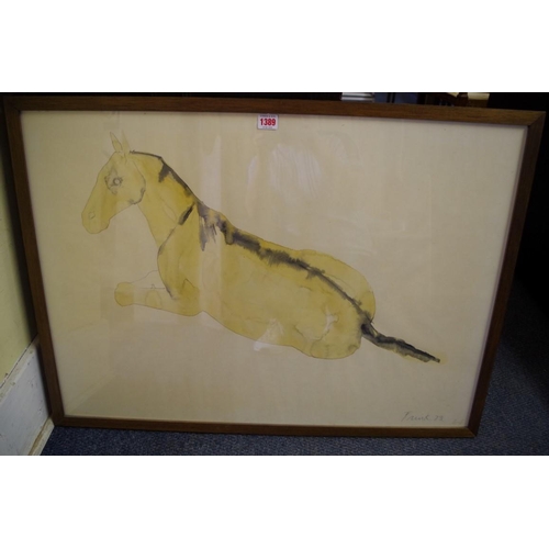 1389 - Elisabeth Frink, 'Horse', signed and dated 73, watercolour, 58.5 x 82.5cm. PLEASE NOTE THAT ARTIST'S... 