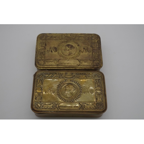 1397 - Two Christmas 1914 brass tins.