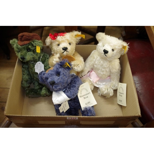 1416 - Four Steiff teddy bears, comprising: 'Monday's Bear'; 'Tuesday's Bear'; 'Wednesday's Bear'; 'Thursda... 