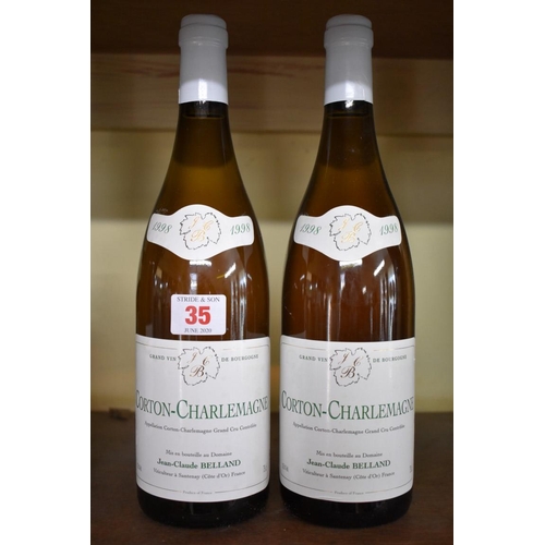 35 - Two 75cl bottles of Corton Charlemagne, 1998, Domaine Jean-Claude Belland. (2)