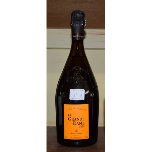 33A - A 75cl bottle of Veuve Clicquot La Grande Dame 2008 champagne.