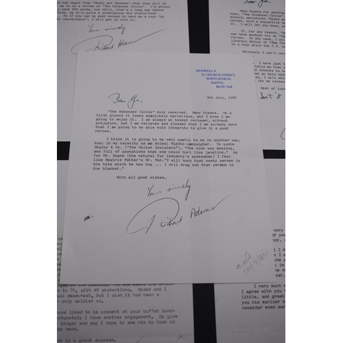 1 - ADAMS (Richard): collection of eleven signed letters from Richard Adams to Jon Wynne-Tyson, comprisi... 
