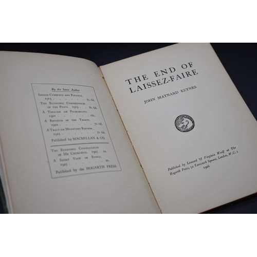 43 - KEYNES (John Maynard): 'The End of Laissez-Faire..' London, Hogarth Press, 1926: First Edition: sm. ... 