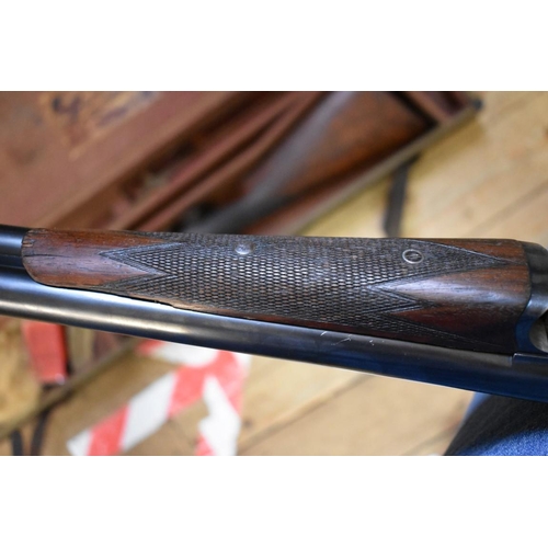1963 - A BSA 12 bore side by side boxlock shotgun, nitro proofed, serial number 9267, 76cm barrels, in orig... 