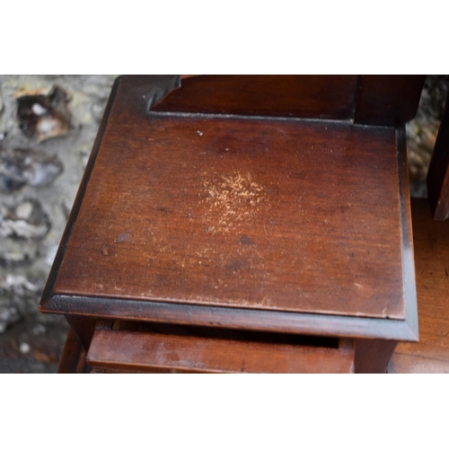 1010 - A circa 1900 mahogany mirror back dressing table, 91cm wide x 45cm deep x 145cm high. 