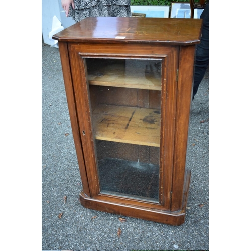 1011 - A Victorian walnut and inlaid pier cabinet, 51cm wide x 33.5cm deep x 88cm high.