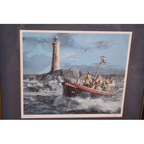 1017 - A print by Robert Taylor titled 'The Last Moments Of HMS Hood', pencil signed by Ted Briggs; togethe... 