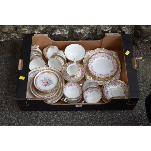1035 - A Chinese twin handled dish; together with a quantity of Wedgwood Montrose china and other part teas... 