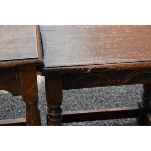 1063 - Three reproduction oak joint stools. 