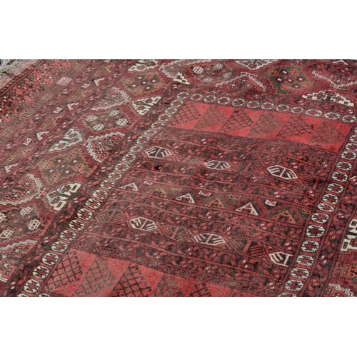 1077 - A Persian carpet, having allover geometric decoration, with geometric borders, 232 x 166cm.... 