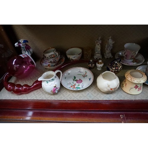 1183 - An interesting group of 18th century and later English and Continental ceramics, to include: two sma... 