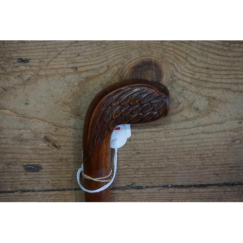 1902 - A carved walnut novelty RAF cane.