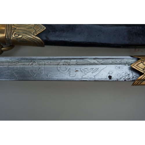 1923 - A Victorian Royal Naval Reserve dress sword and scabbard. 