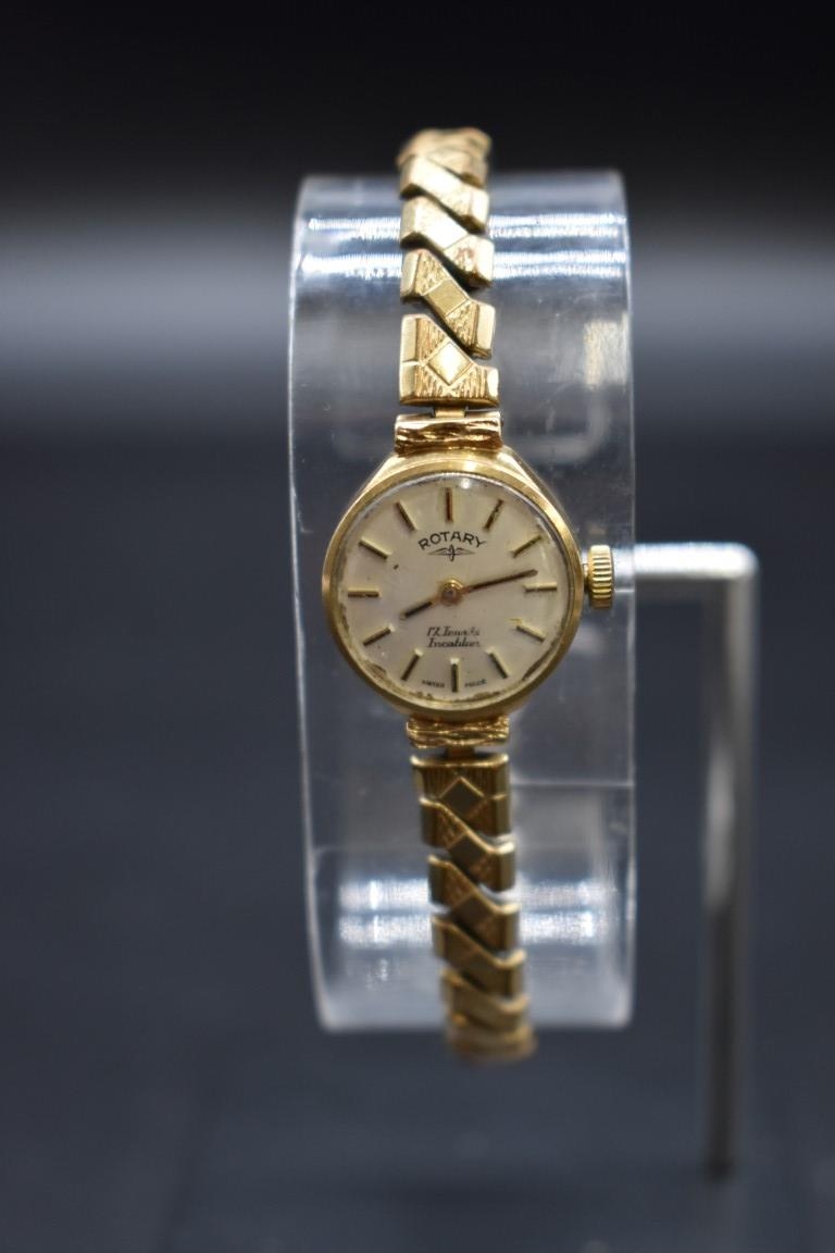 A cased 9ct gold Rotary manual wind ladies wristwatch,