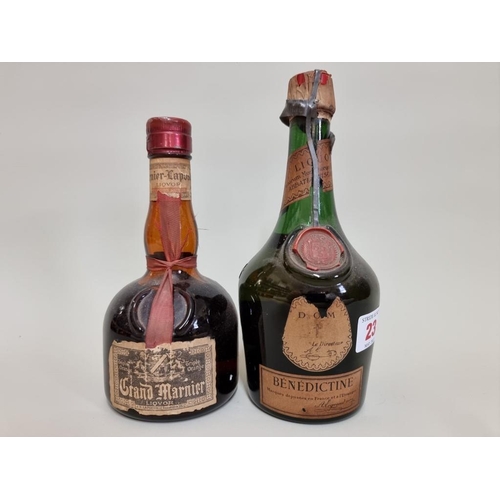 23 - An old half bottle of DOM Benedictine, probably 1950s bottling; together with a small old bottle of ... 