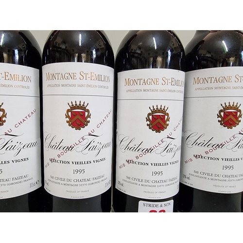 26 - Six 37.5cl bottles of Chateau Faizeau Vieilles Vignes, 1995, Montagne St Emilion. (6)... 