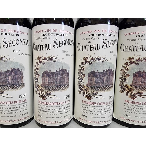 27 - Six 37.5cl bottles of Chateau Segonzac Vielles Vignes, 1995, Cotes de Blaye. (6)... 