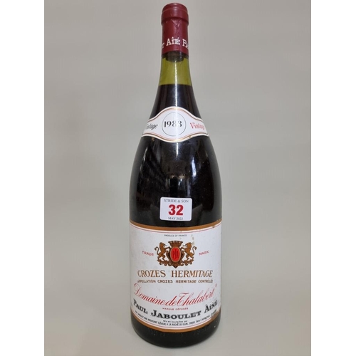 32 - A 150cl magnum bottle of Crozes Hermitage Dom de Thalabert, 1983, Paul Jaboulet Aine.... 