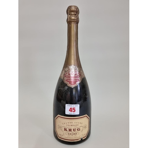 45 - A 75cl bottle of Krug Grande Cuvee NV champagne.