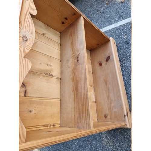 1006 - A small pine open bookcase, 86cm high x 74cm wide x 25cm deep.