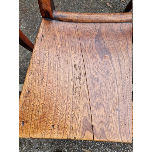1042 - A set of eight antique country chairs, to include an elbow chair.