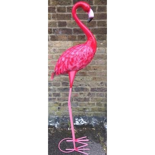 162 - Very large approx 5ft 6inch metal pink flamingo - ideal for the garden...