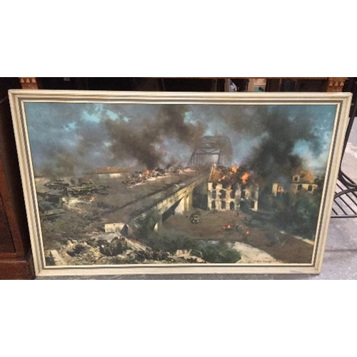 283 - Unusual framed picture of The Second Day At Arnhem At 5pm...