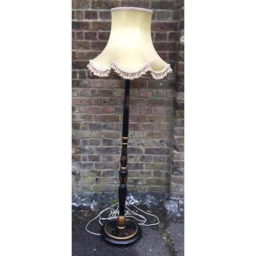 201 - Very good black lacquered Chinese style standard lamp...