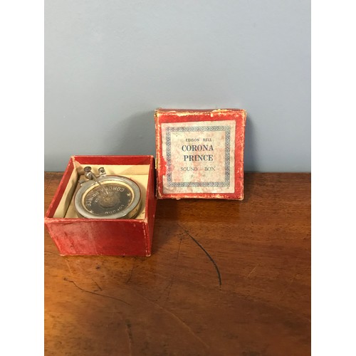 59 - c1920's Eddison Corona Prince soundbox for radiogramme in original box (13)...