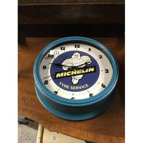 155 - Reproduction Michelin Tyre advertising clock...