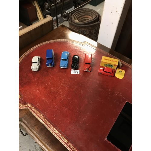 464 - 6 x Vintage Dinky cars with original boxes - boxes broken...