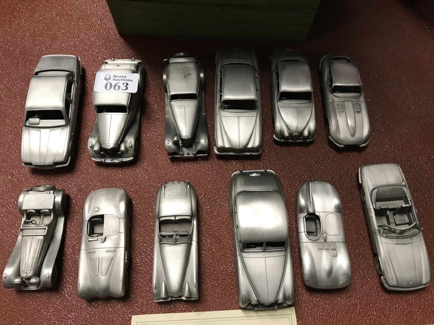 Collection Of X Pewter Jaguar Model Cars By The Danbury Mint Lovely Collectors Item