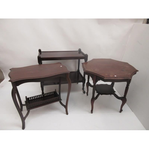 18 - Two tier trolley and two occasional tables. (3)