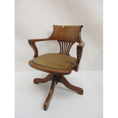 27 - Late Victorian oak office chair.