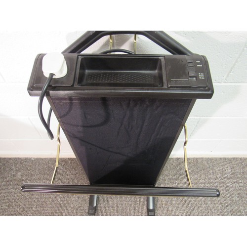 Classic Morphy Richards electric trouser press in mahogany.