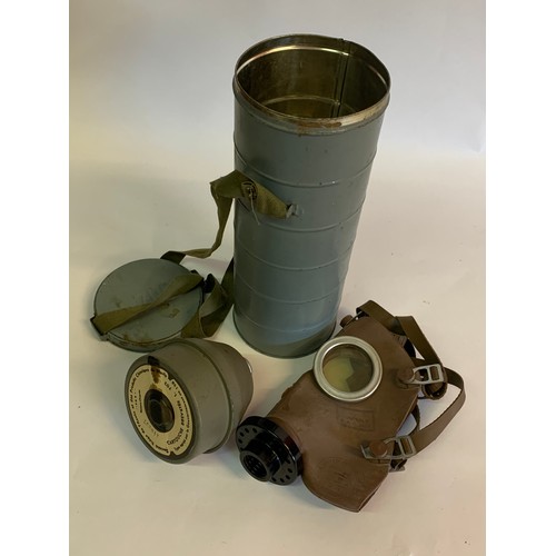 42 - WW2 Military Gas Mask In Tin