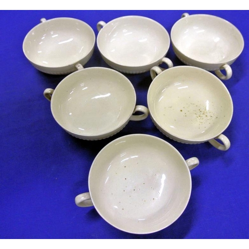 43 - 6 piece Wedgwood soup service with ribbed decoration