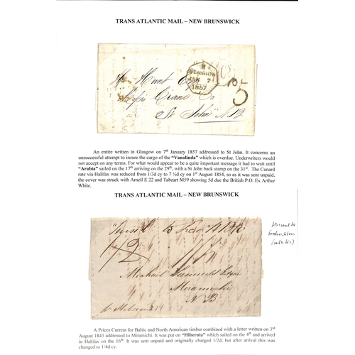 New Brunswick. 1840-57 Stampless entire letters from G.B comprising ...