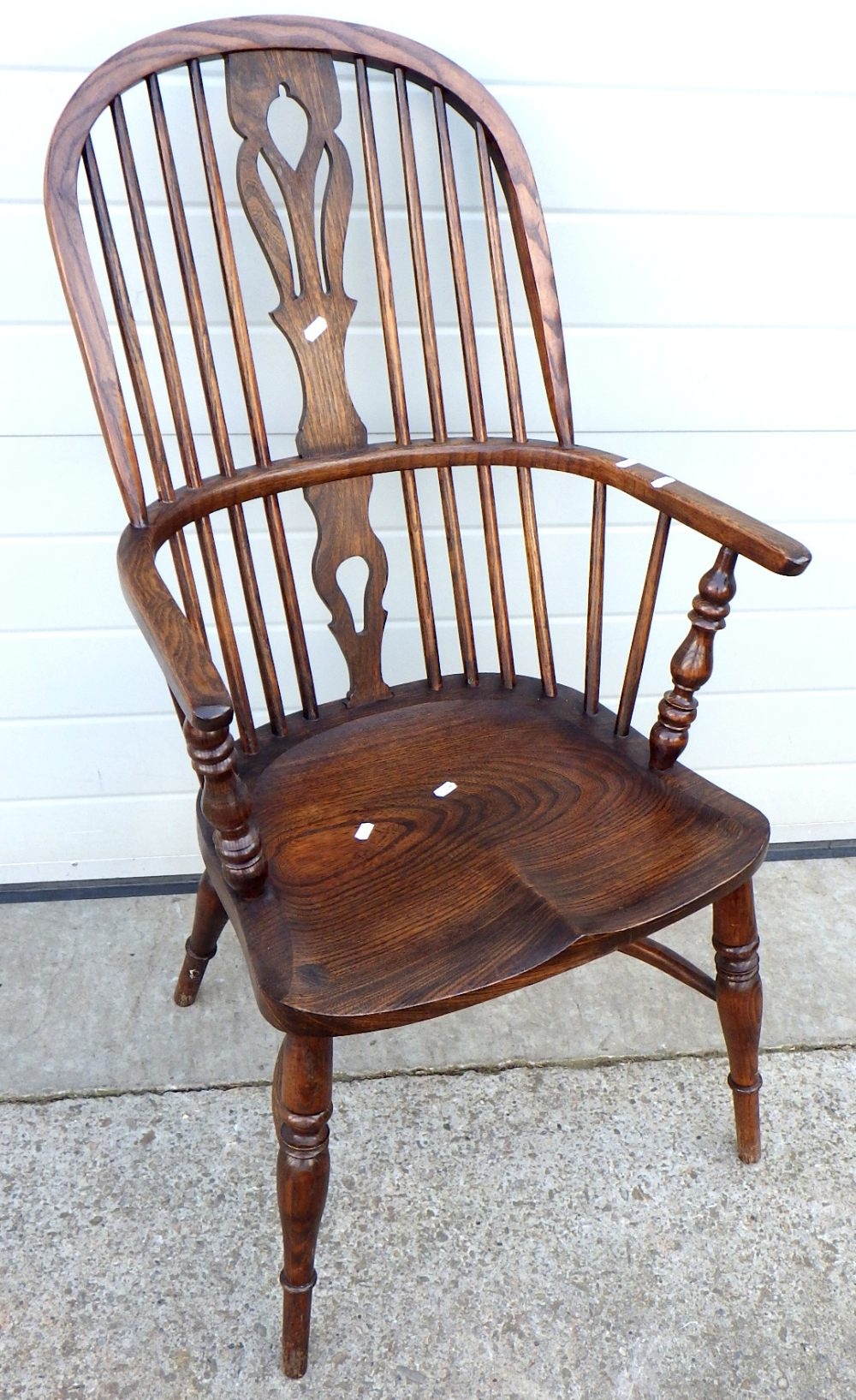 A reproduction Windsor chair with crinoline stretcher