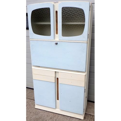 A 1950's Shefco painted kitchen cabinet, missing handles ...