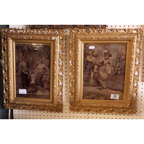 51 - Two gilt framed Crystoleums 32 x 40cm
