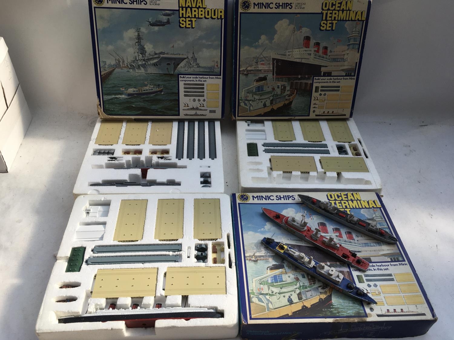 Minic ships, 11200 scale , boxed Diecast, including Navel Harbour set