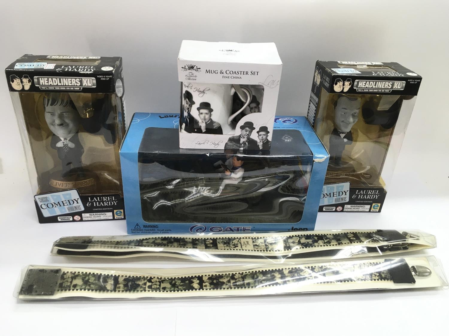 A collection of mainly Laurel & Hardy memorabilia comprising boxed